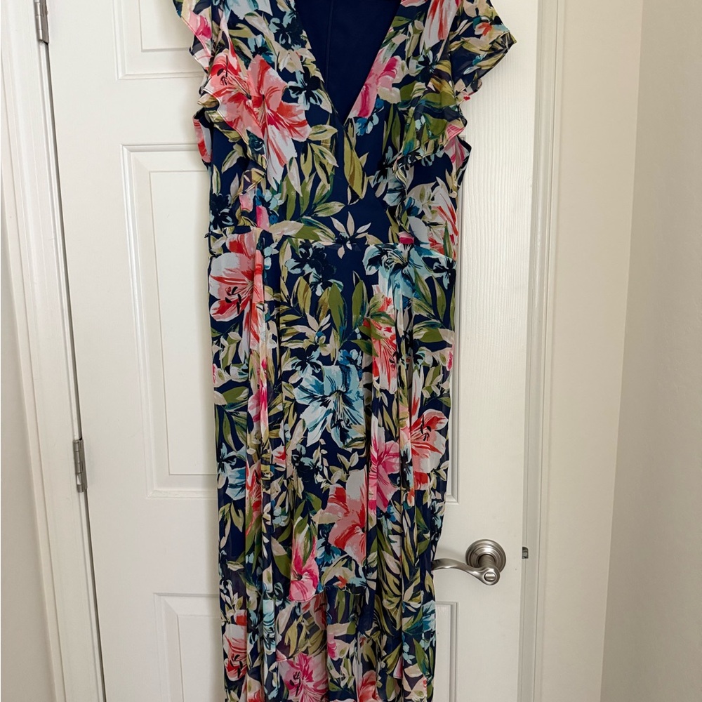 Eliza J Navy Floral Maxi Dress
